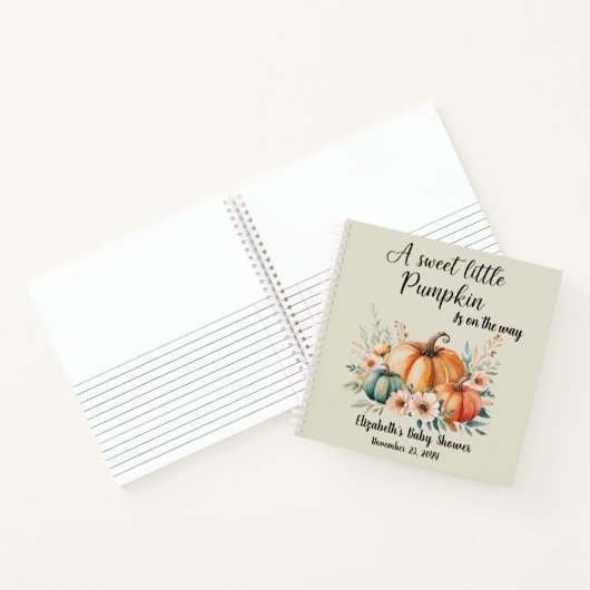 スウィートリトルカボチャデザイン-カスタムベビーショー用 ノートブック (内部)
