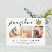 スウィートリトルカボチャ写真秋ベビー発表 シーズンカード (スタンド正面)