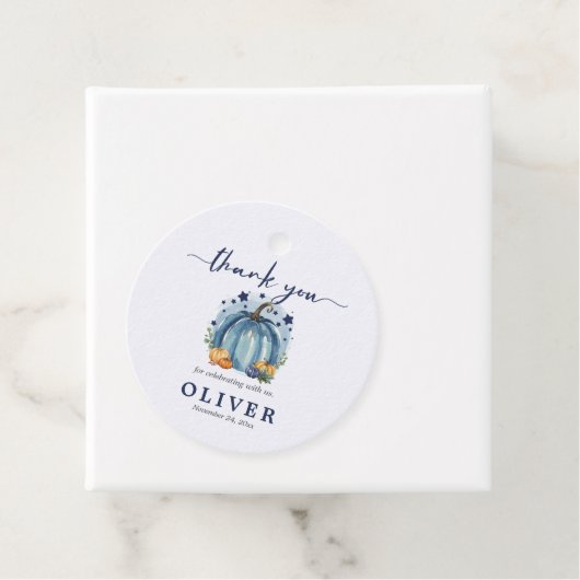 スウィートリトルカボチャ男の子の赤ちゃんシャワーありがとう フェイバータグ (インサイチュ)