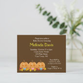 スウィートリトルカボチャ秋ベビーシャワー招待状 招待状 (スタンド正面)