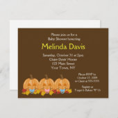 スウィートリトルカボチャ秋ベビーシャワー招待状 招待状 (正面/裏面)