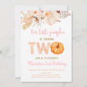 スウィートリトルカンプキンボホセカンド誕生日 招待状 (正面)