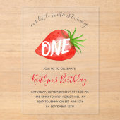 スウィートリトルストロベリー1st誕生日 アクリル招待状 (正面)