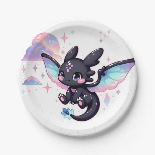 スウィートリトルドラゴンベビーシャワー ペーパープレート (正面)