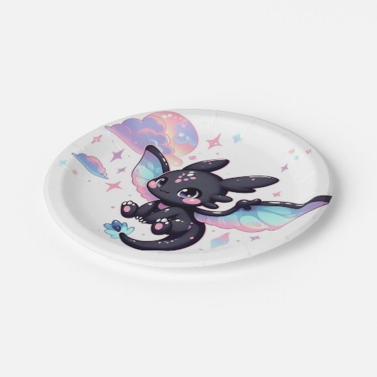 スウィートリトルドラゴンベビーシャワー ペーパープレート (アングル)