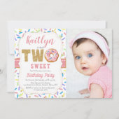 スウィートリトルドーナツガールズセカンドバースデー招待状 招待状 (正面)