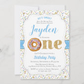 スウィートリトルドーナツボーイズ1st誕生日招待状 招待状 (正面)