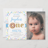 スウィートリトルドーナツボーイズ1st誕生日招待状 招待状 (正面)