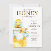 スウィートリトルハニービーベイビーシャワーのご招待 招待状 (正面)