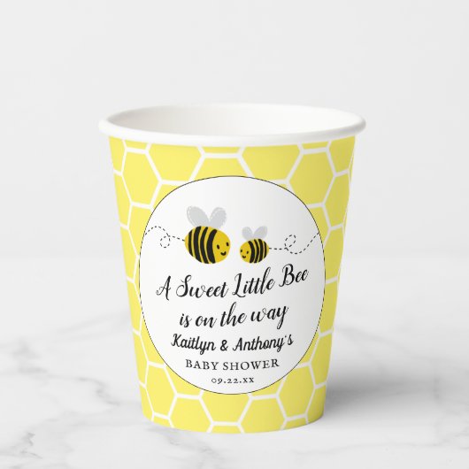 スウィートリトルハニービーベイビーシャワー 紙コップ (正面)
