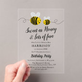 スウィートリトルハニービー1st誕生日パーティー アクリル招待状 (インサイチュ (ポータブル))