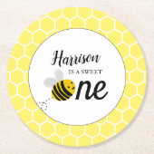 スウィートリトルハニービー1st誕生日パーティー ラウンドペーパーコースター (正面)