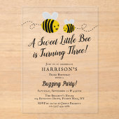 スウィートリトルハニービー3rd誕生日パーティー アクリル招待状 (正面)