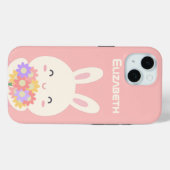 スウィートリトルバニー&フラワーズピンク Case-Mate iPhoneケース (裏面 (横))