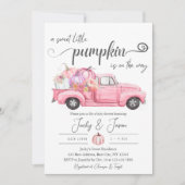 スウィートリトルパンプキンピンクガールベイビーシャワー 招待状 (正面)