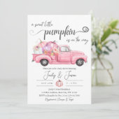 スウィートリトルパンプキンピンクガールベイビーシャワー 招待状 (スタンド正面)