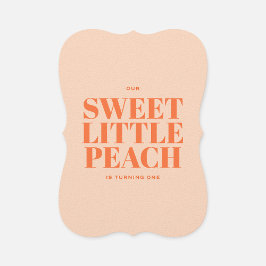 スウィートリトルピーチガール ファーストバースデー 招待状