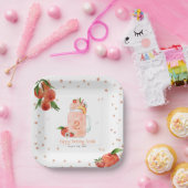 スウィートリトルピーチスムージー2nd誕生日パーティー ペーパープレート (パーティー)