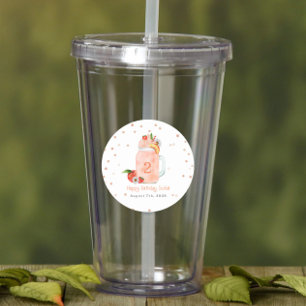 スウィートリトルピーチスムージー2nd誕生日パーティー ラウンドシール