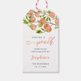 スウィートリトルピーチバースデーパーティー ギフトタグ