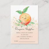 スウィートリトルピーチベイビーシャワーディーパーラッフル封筒 エンクロージャーカード (正面)