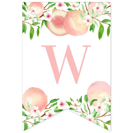 スウィートリトルピーチベビーまたはブライダルシャワーパーティー バンティングフラッグ (第2の旗)