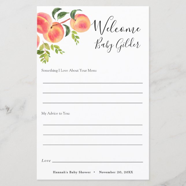 スウィートリトルピーチベビー質問カード (正面)