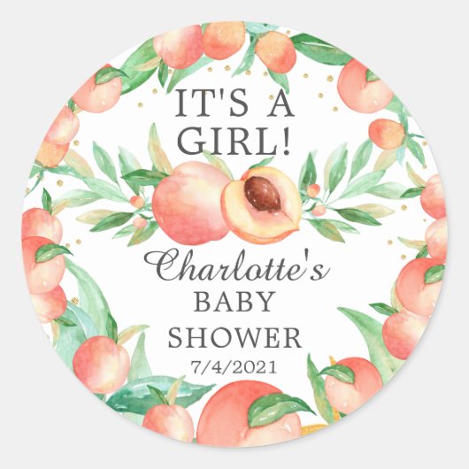 スウィートリトルピーチ女の子だ ラウンドシール (正面)