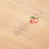 スウィートリトルピーチ子供の誕生日パーティー アクリル招待状 (レイダウン)