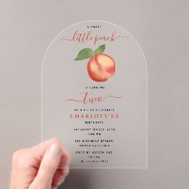 スウィートリトルピーチ子供の誕生日パーティー アクリル招待状