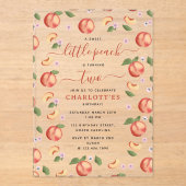 スウィートリトルピーチ子供の誕生日パーティー アクリル招待状 (正面)