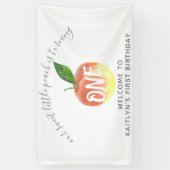 スウィートリトルピーチ1stバースデーウェルカム 横断幕 (縦)