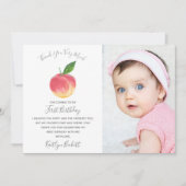スウィートリトルピーチ1stバースデーフォト サンキューカード (正面)