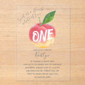 スウィートリトルピーチ1st誕生日 アクリル招待状 (正面)