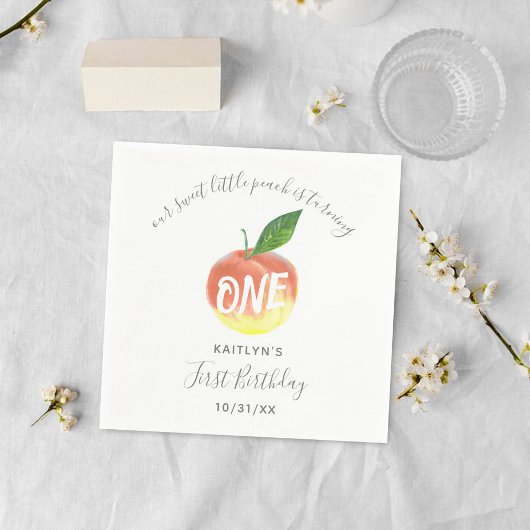 スウィートリトルピーチ1st誕生日 スタンダードカクテルナプキン