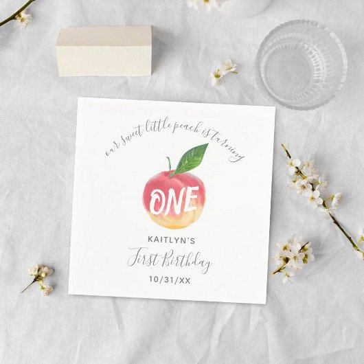 スウィートリトルピーチ1st誕生日 スタンダードカクテルナプキン