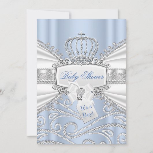 スウィートリトルプリンスダイヤモンドボーイ赤ちゃんシャワー 招待状 (正面)