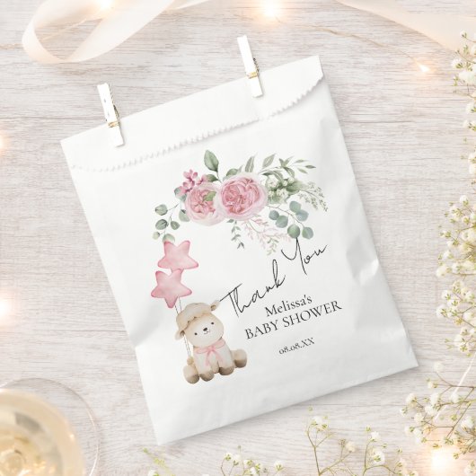 スウィートリトルラムピンクローゼズグリーンリーフェイバーバッグ フェイバーバッグ (クリップ留めされた状態)