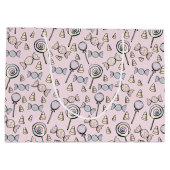 スウィートリトルワンキャンディテーマファースト誕生日フリット ラージペーパーバッグ (裏面)