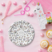 スウィートリトルワンキャンディテーマファースト誕生日 ペーパープレート (パーティー)