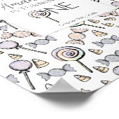 スウィートリトルワンキャンディテーマファースト誕生日 ポスター (角)