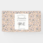 スウィートリトルワンキャンディテーマファースト誕生日 横断幕 (横)