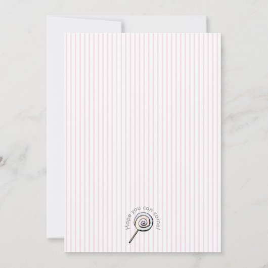 スウィートリトルワンキャンディテーマ1st誕生日 招待状 (裏面)