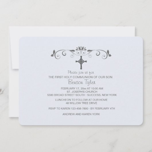 スウィートリトルワンブルー宗教招待状 招待状 (正面)