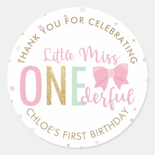 スウィートリトル恋しく思オネダーフル1st第1誕生日 ラウンドシール (正面)