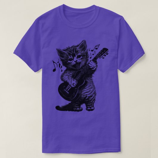 スウィートリトル遊ネコのエレキギター Tシャツ (デザイン正面)