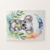 スウィートレインボーコアラパーソナライズされたキッズ ジグソーパズル (横)