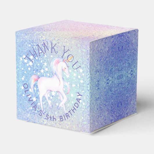 スウィートレインボーユニコーンきらびやかな誕生日パーティーの名前 フェイバーボックス (裏面サイド)