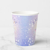 スウィートレインボーユニコーンきらびやかな誕生日パーティーの名前 紙コップ (右)