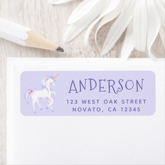 スウィートレインボーユニコーン誕生日差出人住所 ラベル (インサイチュ)